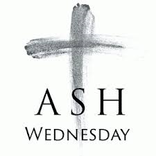 A cross with the words ash wednesday written underneath it.