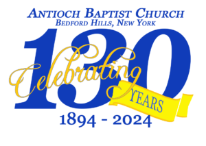 A blue and yellow logo for the antique market center.